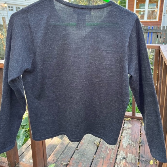 Pierre Cardin Gray Cardigan Sequins Floral Embroidered Vintage - Picture 5 of 5